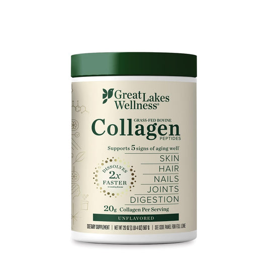 Great Lakes Wellness Collagen Peptides jar ready for daily beauty and joint support.