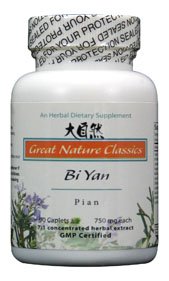 Great Nature Classics Bi Yan Pian 90 caplets bottle close-up for seasonal comfort support