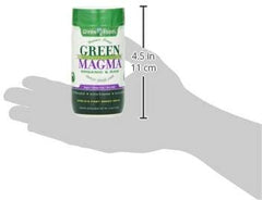 Green Foods Green Magma packaging box emphasizing vegan and gluten-free features.