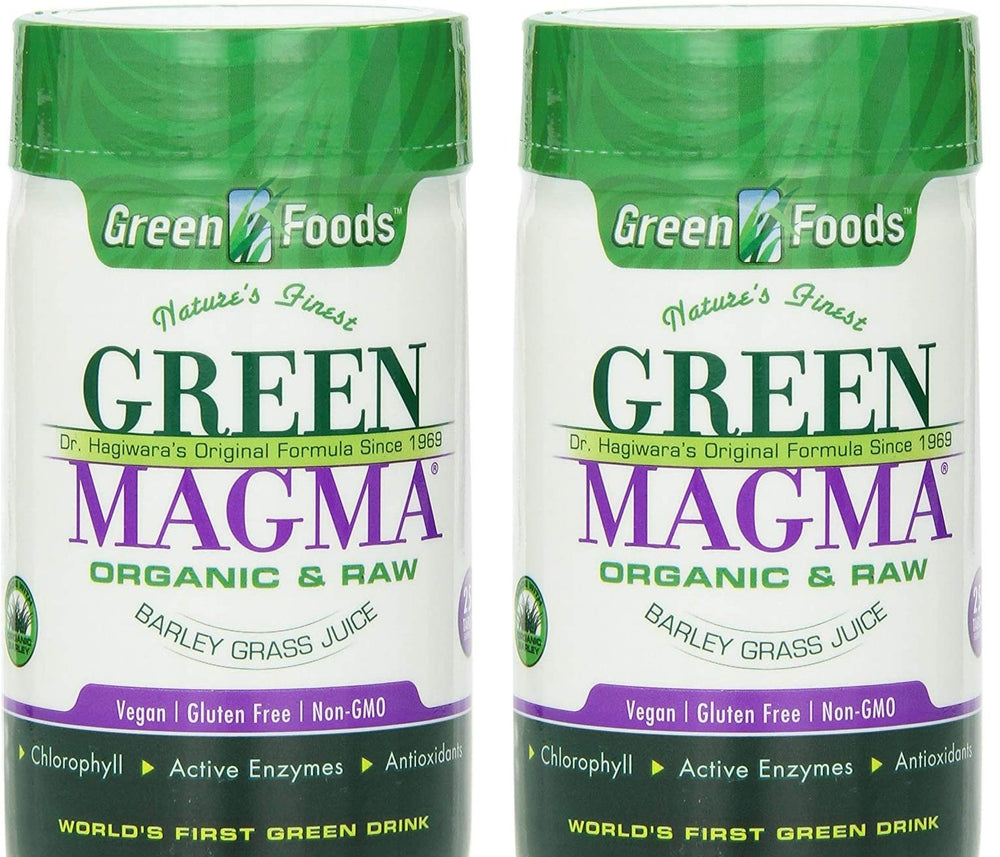 Green Foods Green Magma tablets bottle on display for daily wellness.
