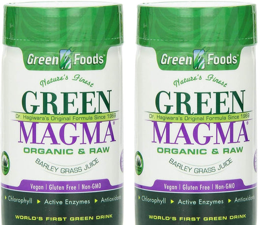 Green Foods Green Magma tablets bottle on display for daily wellness.