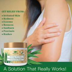 Close-up of Manuka Honey Eczema Cream texture indicating smooth absorption