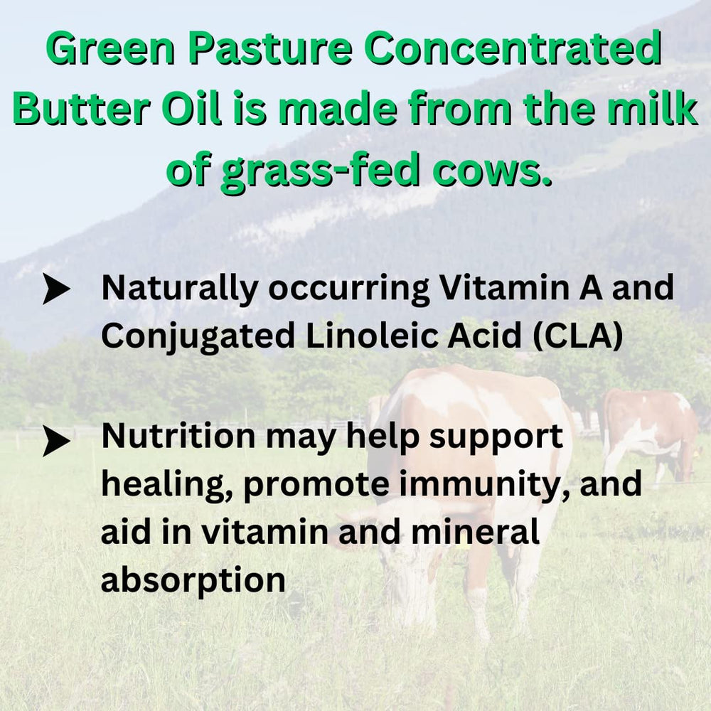 Expiration date visible on Green Pasture bottle to ensure freshness.