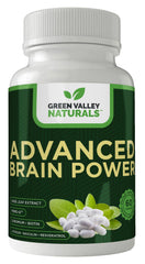 Green Valley Naturals Brain Power bottle close-up for focus support
