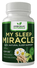 GREEN VALLEY NATURALS My Sleep Miracle bottle on a nightstand promotes calm before bed