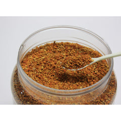 Dried pollen granules from Greenbow preserved by low-temperature processing.