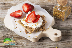 Greenbow Bee Pollen sprinkled on cereal for texture and flavor enhancement.