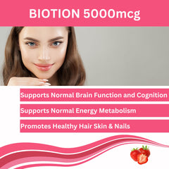 Greenfield Nutritions biotin gummies strawberry flavor for tasty daily beauty.