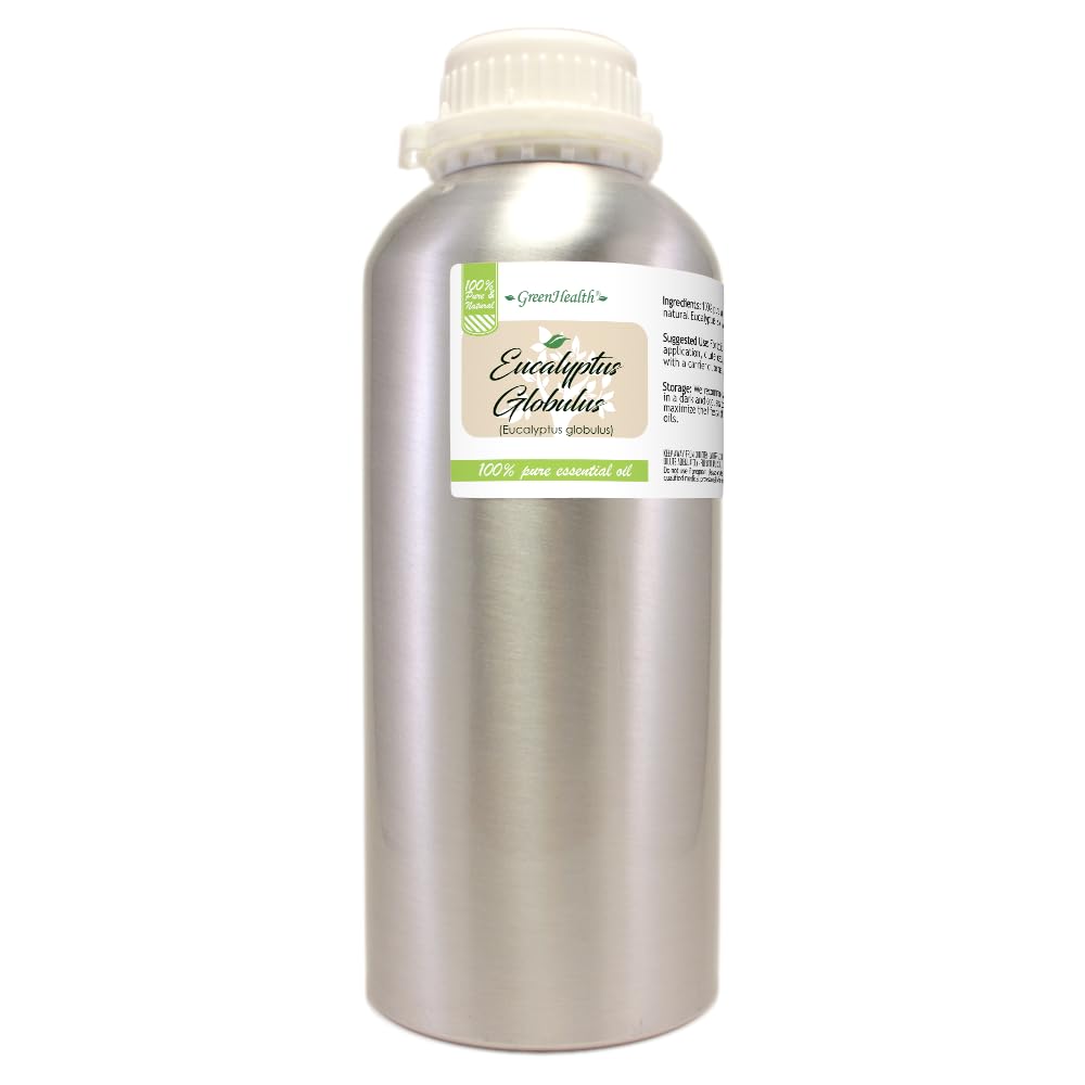 GreenHealth Eucalyptus bulk oil bottle shown for refills and aromatherapy sessions