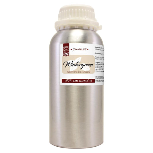 GreenHealth Wintergreen oil bottle 16oz with a minty aroma for diffusion.