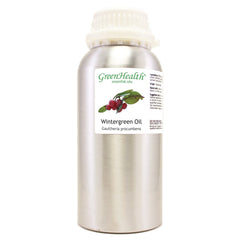 GreenHealth Wintergreen oil bottle close-up shows a sturdy, leak-free cap.