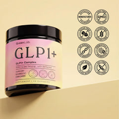 GreenLab GLP-1 inulin and probiotic blend visual emphasis for digestion.