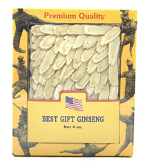 Greenliek American ginseng slices in a box, ideal for soups and teas.