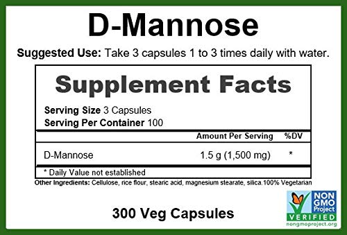GreenPacks D-Mannose capsules close-up showing vegetarian capsules