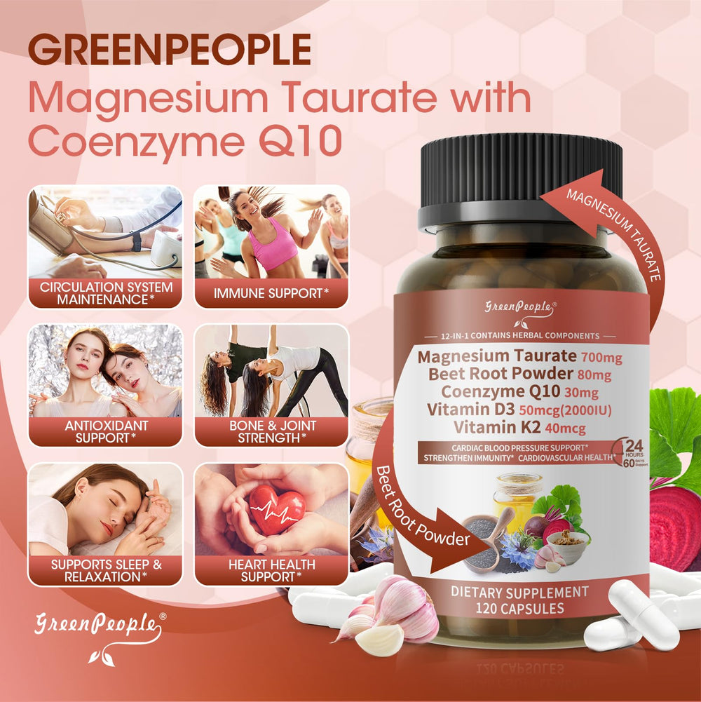 GREENPEOPLE Beet root extract capsule highlighting natural circulation support and arterial vitality.