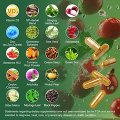 GREENPEOPLE Berberine ingredients bowl highlights bitter melon and green tea for immune support