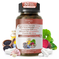 GREENPEOPLE Magnesium Taurate Capsules bottle for daily heart-support and balanced energy.