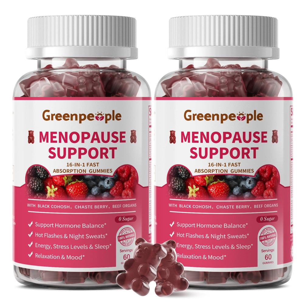 GREENPEOPLE Menopause Gummies bottle front for daily symptom support