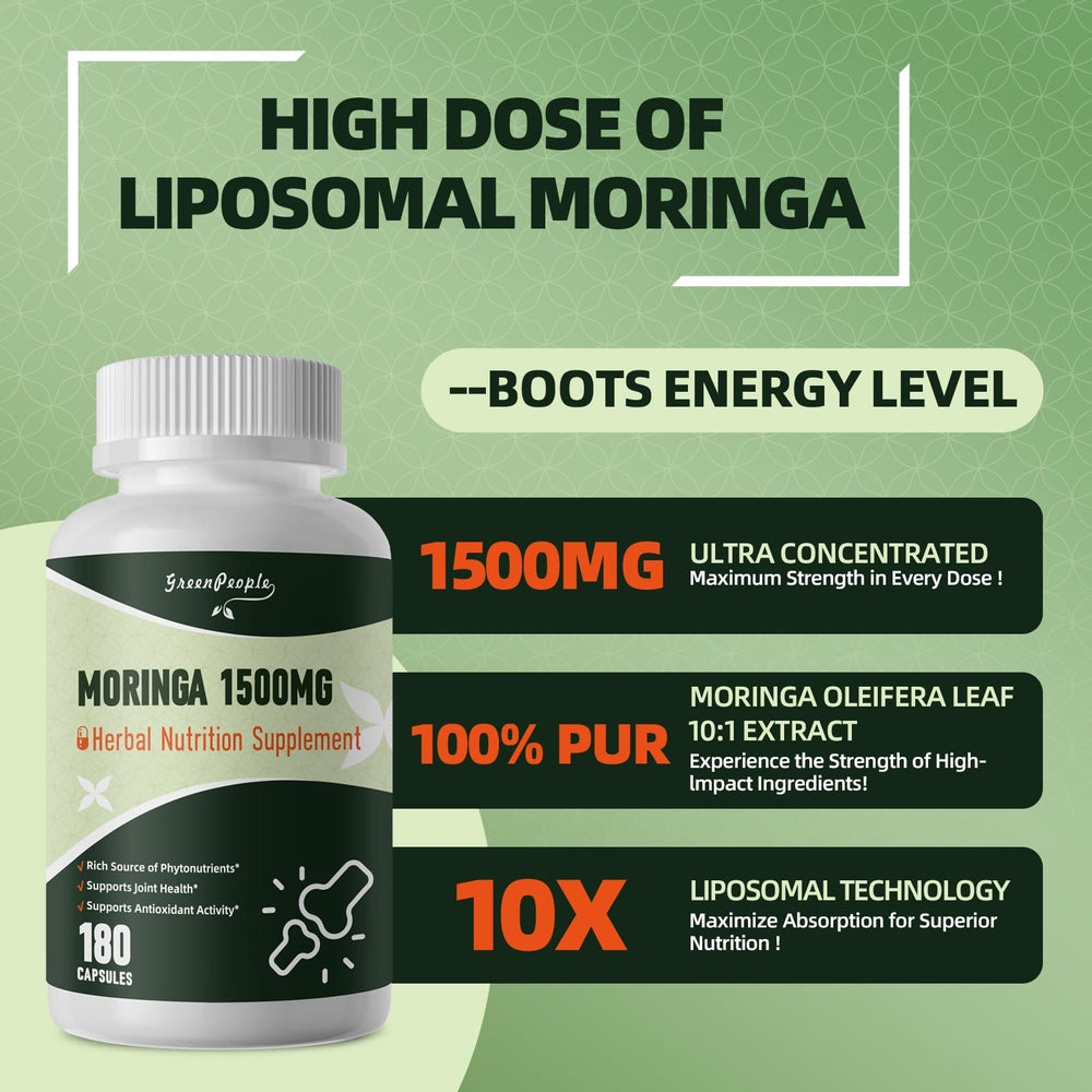 GreenPeople Moringa Pure capsules for your daily wellness routine.