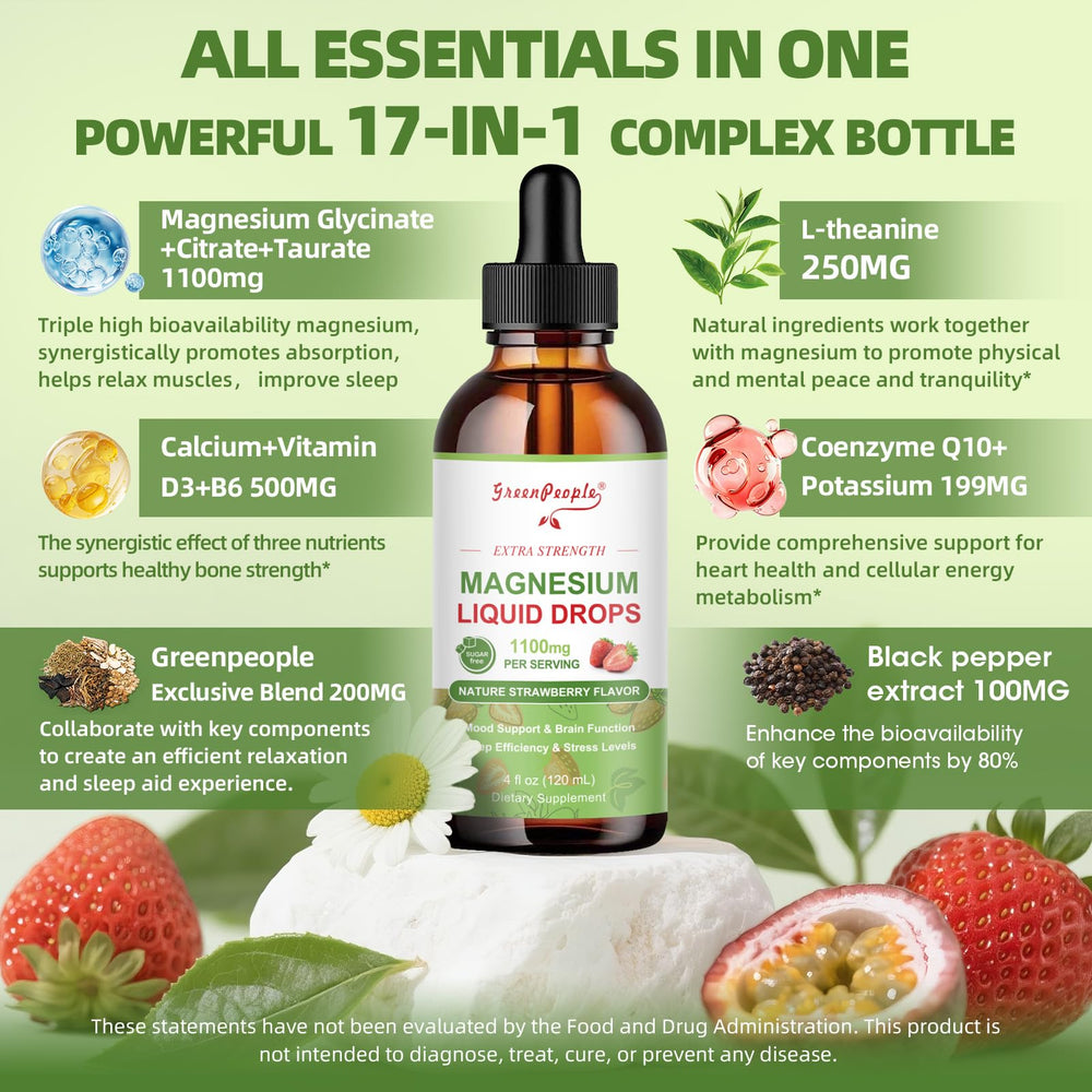 GreenPeople Strawberry Flavor Liquid Drops ready to mix with beverages.