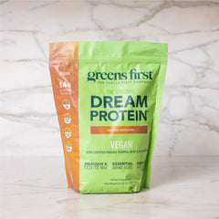 Greens First Dream Protein pumpkin-plant blend fiber chart in view