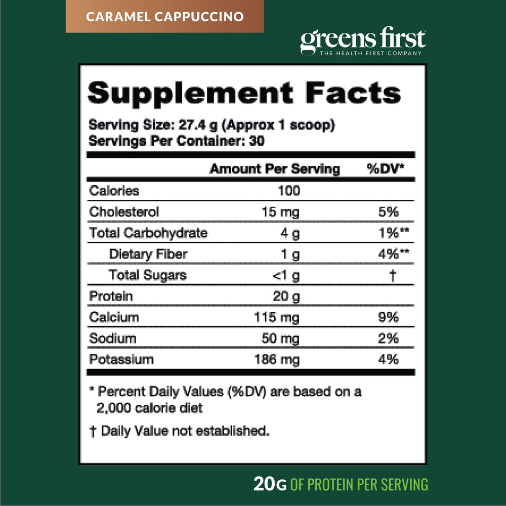 Greens First Dream Protein Whey family-friendly recovery shake.