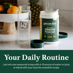 Greens First vegan non-GMO seal close-up signaling pure plant-based nourishment
