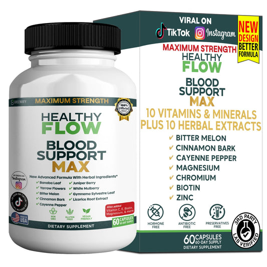 GREENVIFY Blood Support Max capsules shown for daily circulation support