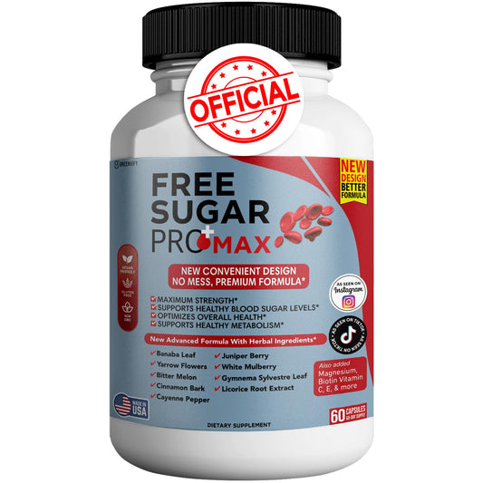 GreenVIFY Free Sugar Pro Max bottle front showing an all-natural formula for daily balance