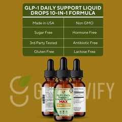 Greenvify GLP-1 Daily Support label highlights 60 servings and 10-in-1 formula.