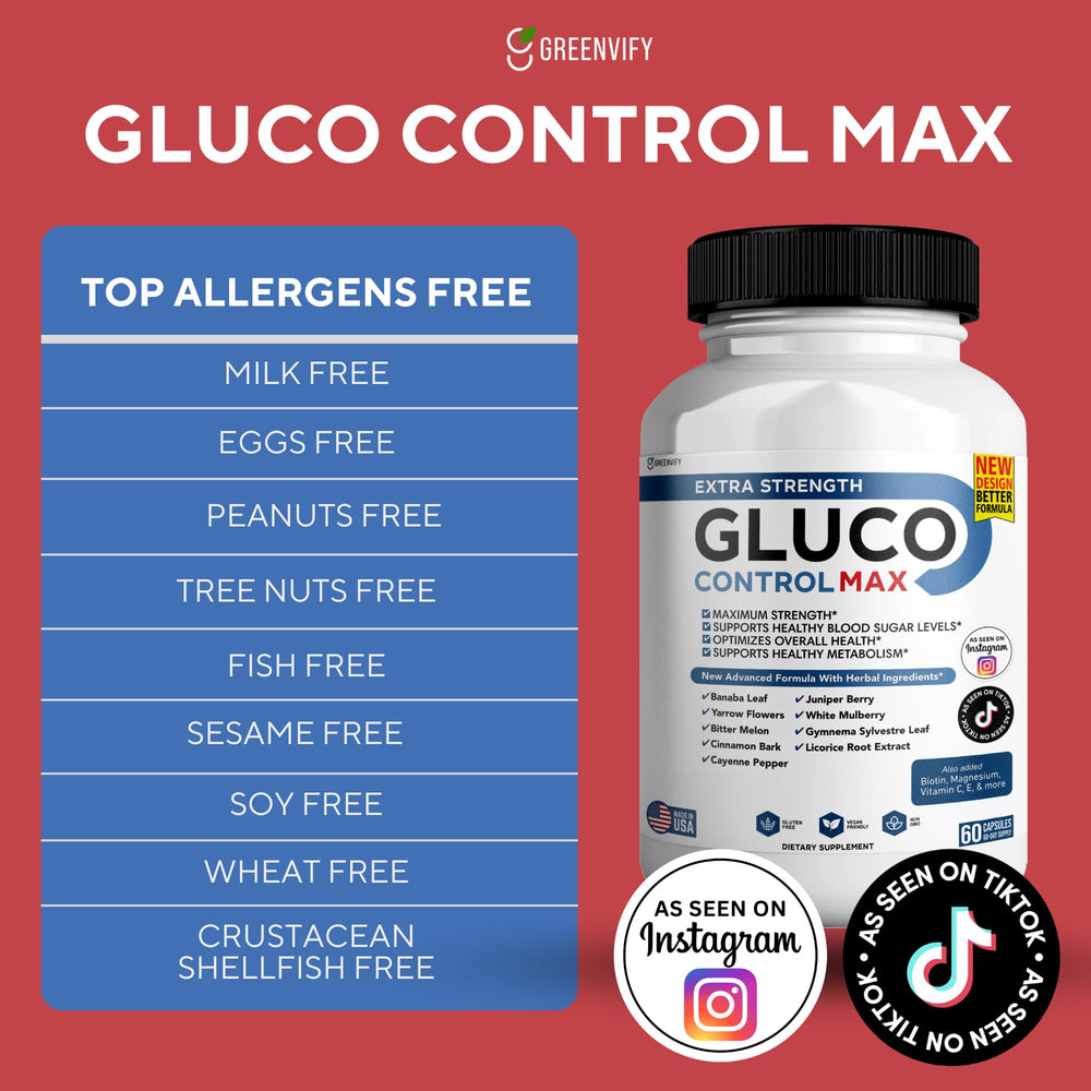GREENVIFY Gluco Control Max bottle closed, ready for daily wellness routine
