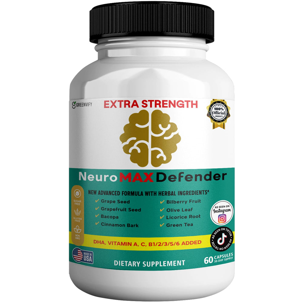 GREENVIFY NeuroMAX Defender bottle for daily cognitive support.