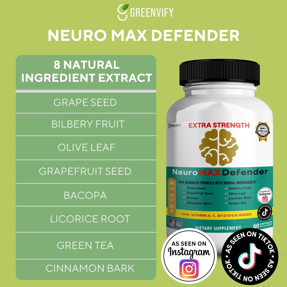 GREENVIFY NeuroMAX Defender capsules support a consistent daily routine.