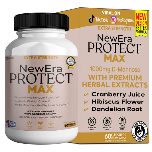 GREENVIFY New Era Protect Max bottle front promotes daily urinary comfort.
