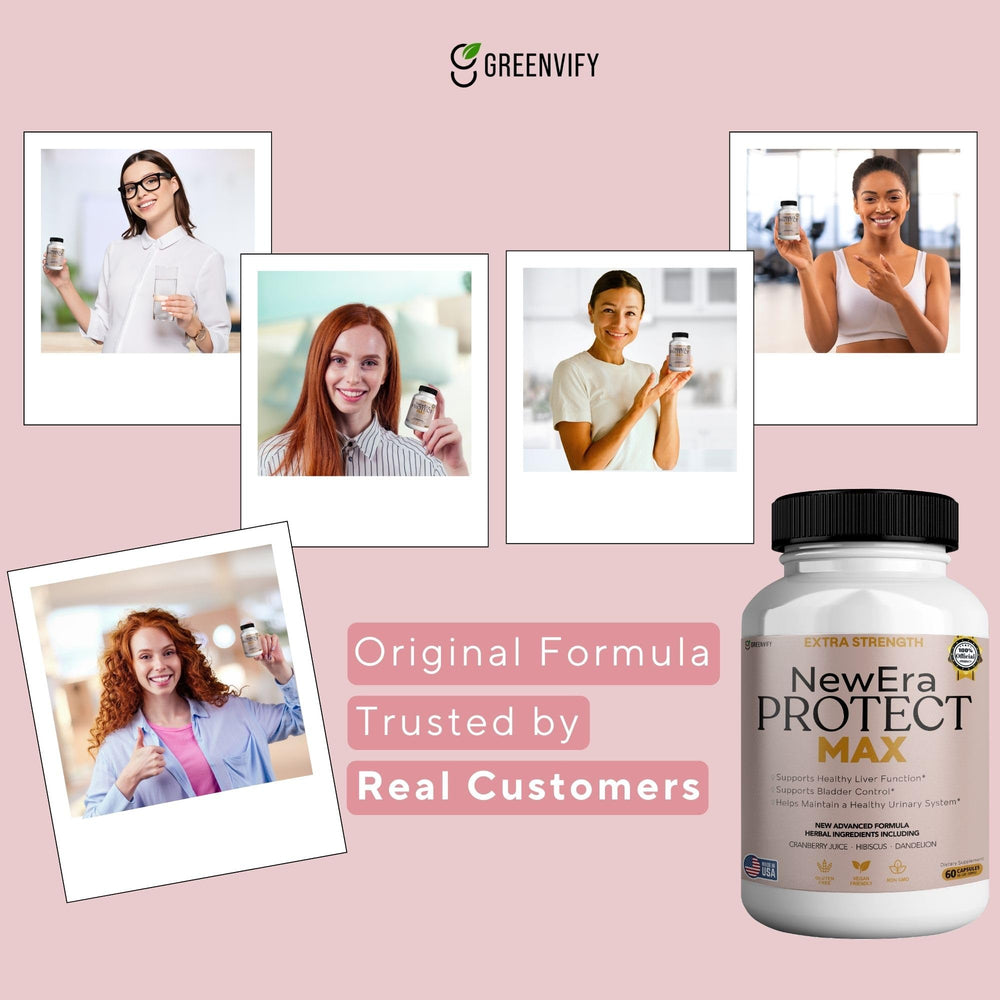 GREENVIFY New Era Protect Max veggie capsules, plant-based formulation for daily support.