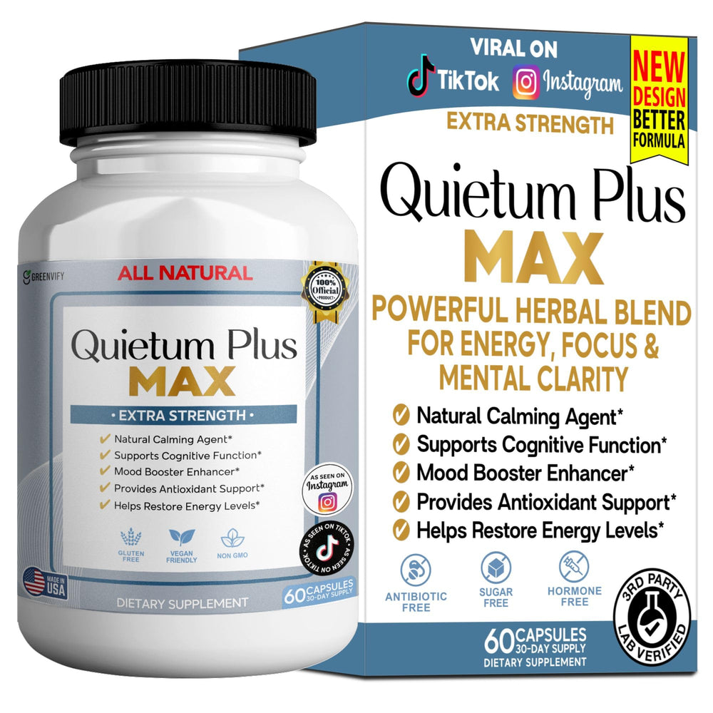 GreenVIFY Quietum Plus Max bottle for daily calming support.