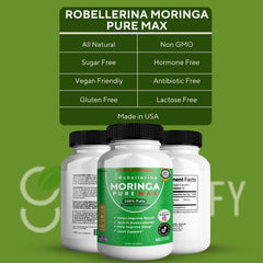 Leaf extract 800mg detail on GreenVify Robellerina Moringa Pure Max label