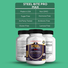 GREENVIFY Steel Bite Pro Max label closeup highlighting 40B CFU.