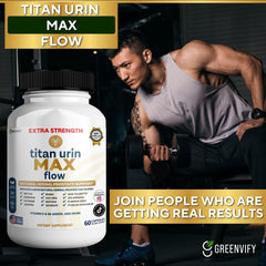 GreenVify Titan Urin Max Flow bottle side view illustrating daily supplement routine