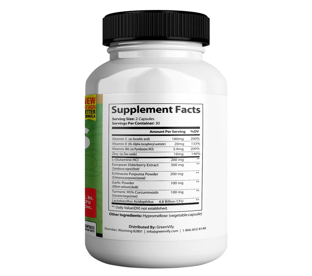 GreenVify Tonic Greens Max capsules close-up highlighting probiotic formula.