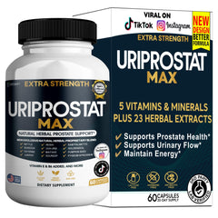 Greenvify Uriprostat Max bottle front view, highlighting the natural herbal supplement for daily urinary support
