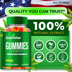 GreenVow Hemp Gummies serving size shown for consistent daily routines.