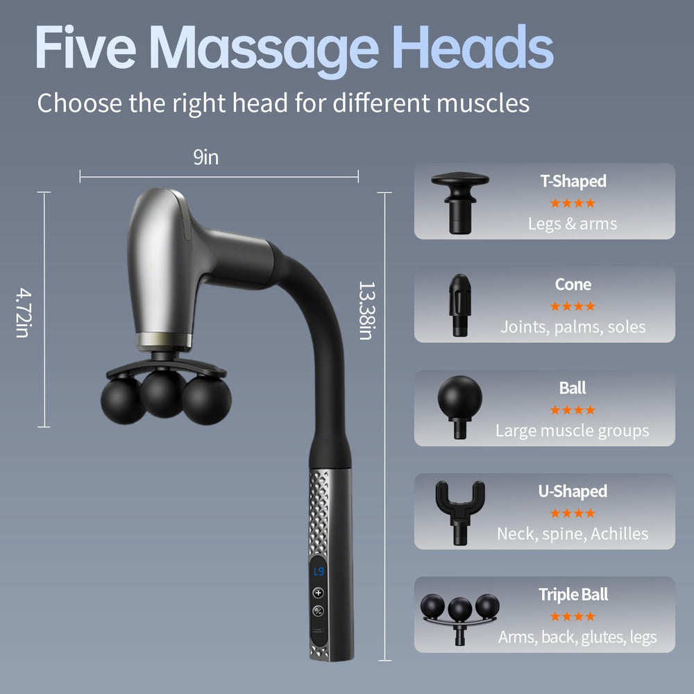 GrekoGadgetra massage gun ergonomic design supports comfortable self massage