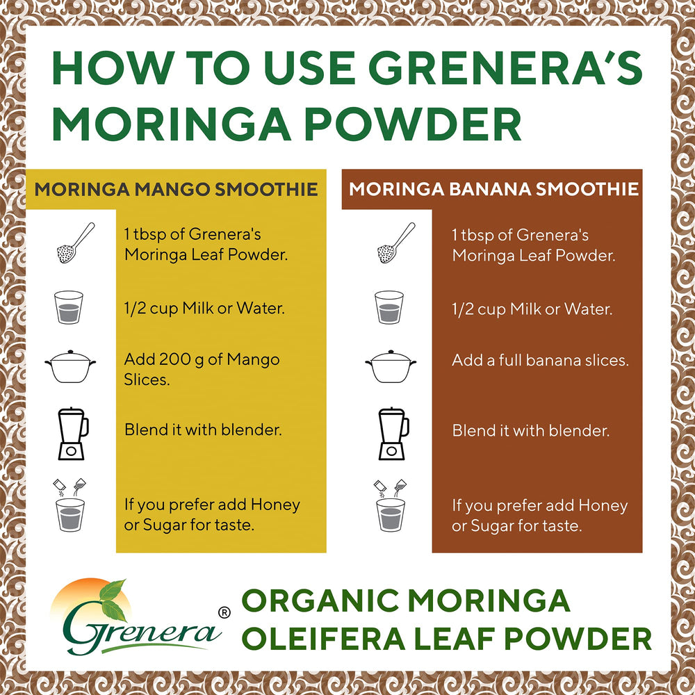 Grenera Moringa leaves in hand, highlighting small-batch freshness.