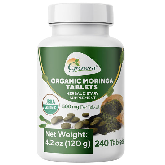 Grenera Moringa tablets bottle front view for daily energy support
