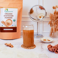Grenera Shatavari powder dissolves easily in beverages for smooth blending.