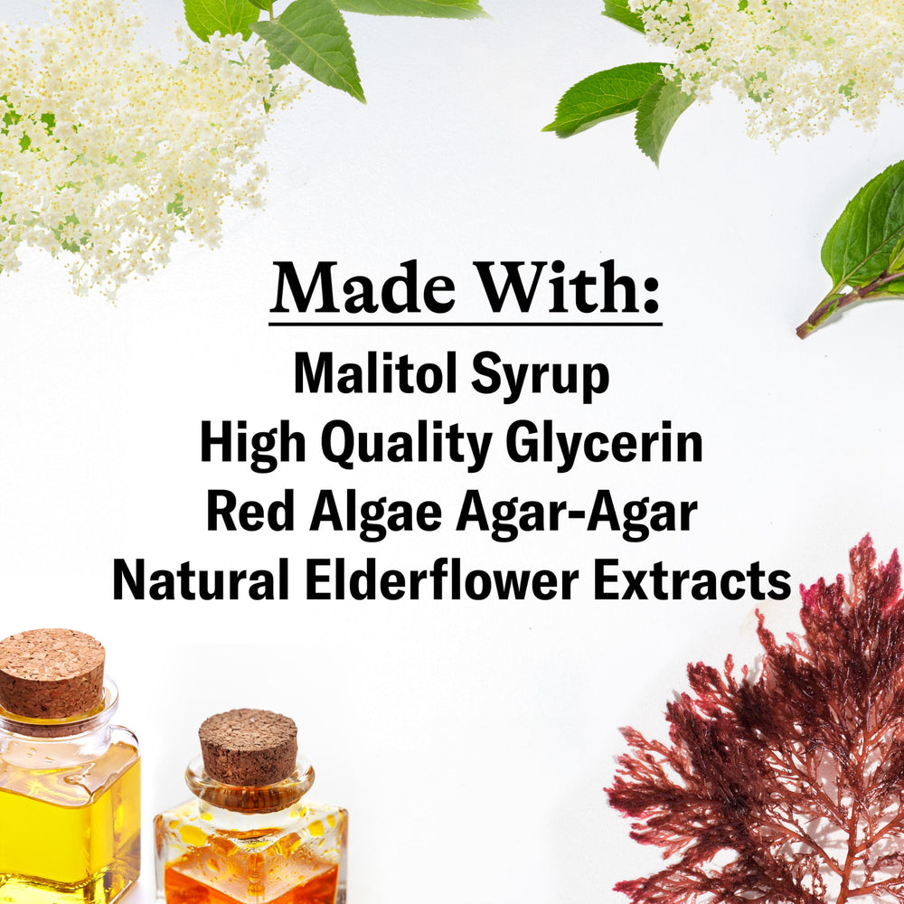 GRETHER'S Elderflower pastilles close-up highlighting delicate floral flavor.