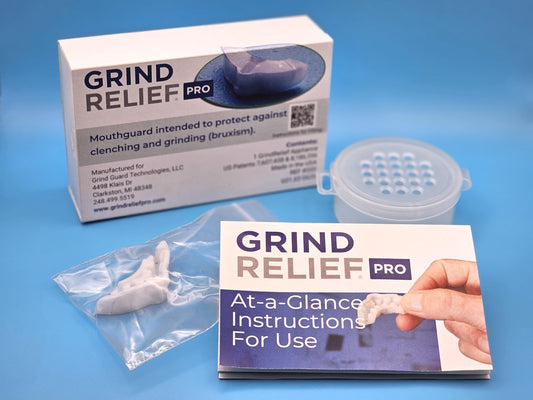 GrindRelief PRO night guard mold at home for a precise custom fit.