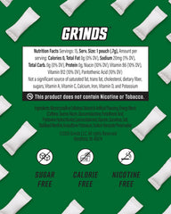 GRINDS Energy Pouches wintergreen-aroma suggests refreshing, minty finish with a smooth aftertaste.