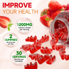 GrnLife calcium citrate gummies sugar-free formula shown on label